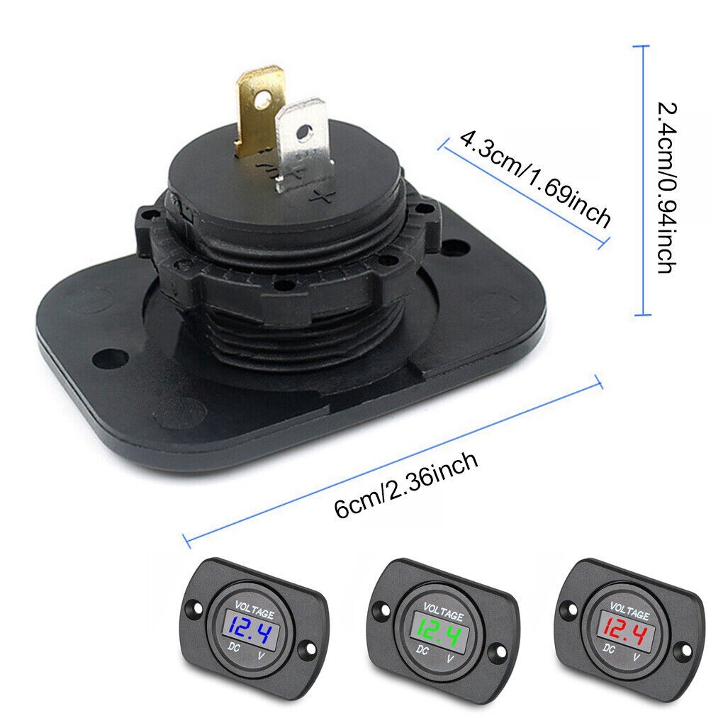 Volt Gauge Meter Voltage LED Digital Display DC 12V-24V Car Panel Voltmeter