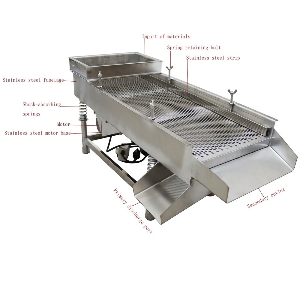 Single Layer Stainless Steel Electric Linear Vibrating Screen Sifter 8mm Screen