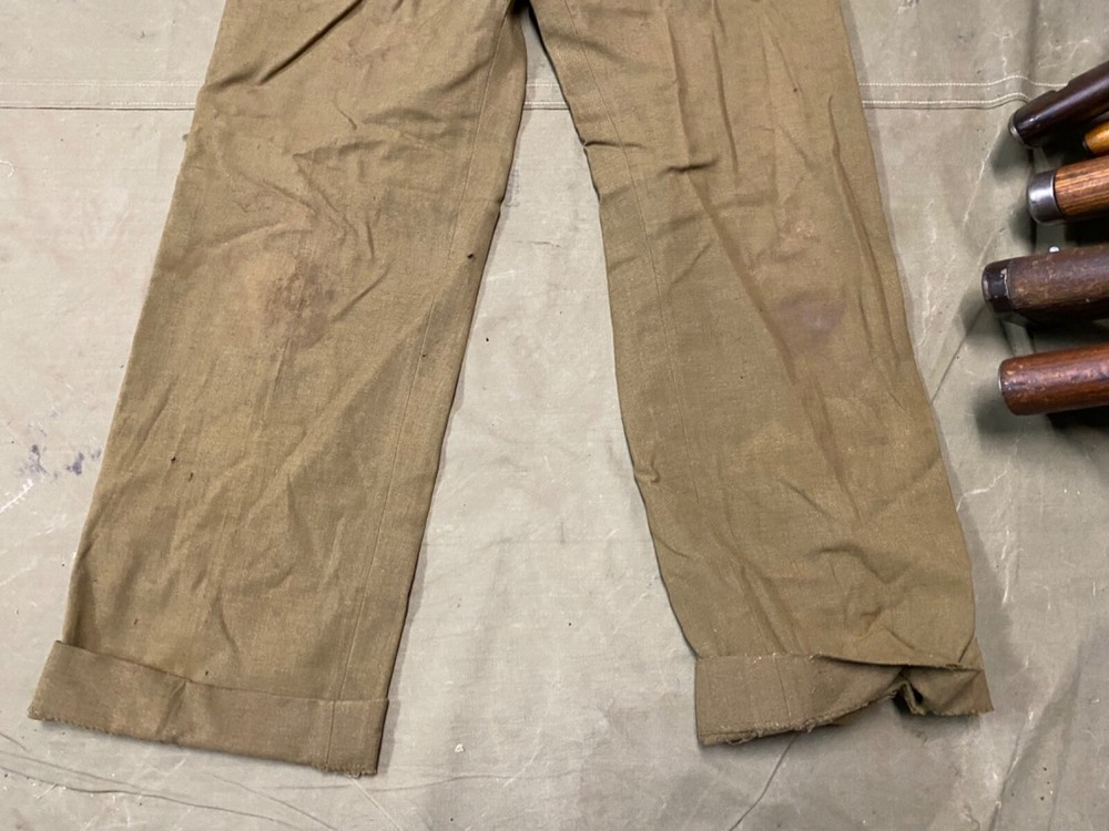 ORIGINAL WWII US ARMY M1938 WOOL COMBAT FIELD TROUSERS- MEDIUM 34 WAIST