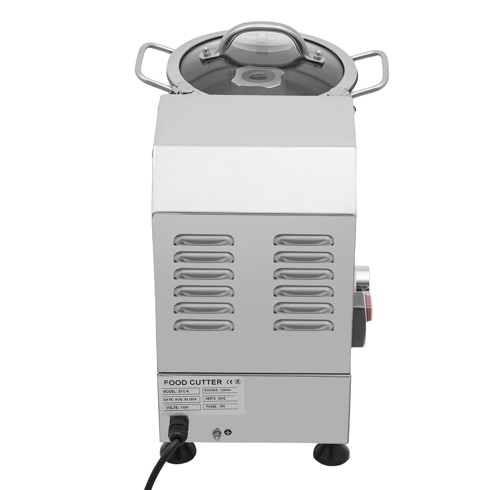 6L Commercial Food Processor 1200W Stainless Steel Vegetable Meat Chopper