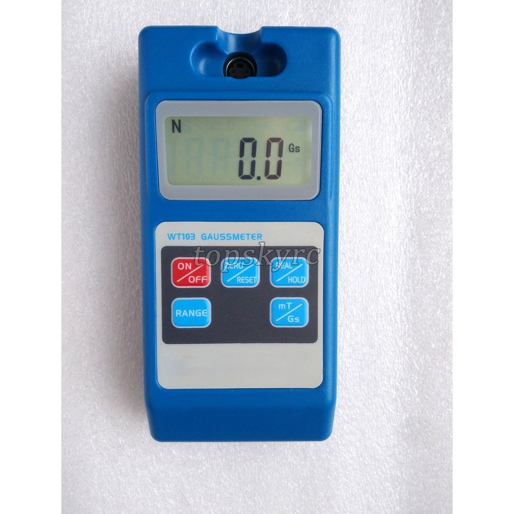 WT103 Digital Gauss Meter Backlight Tesla Meter Support mT/Gs Switch 5% Accuracy