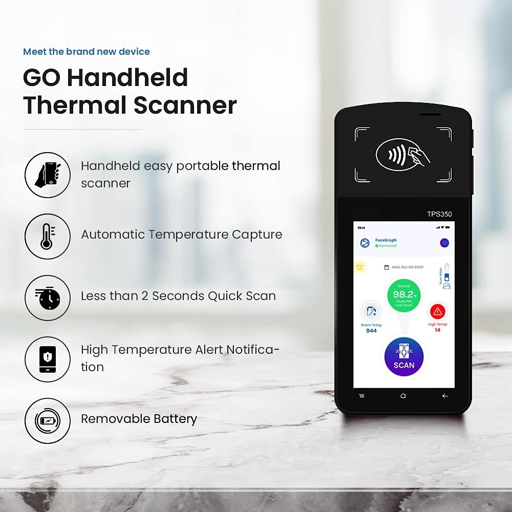 Handheld Temperature Device Attendance Fever Detection Facial Recognition RFID