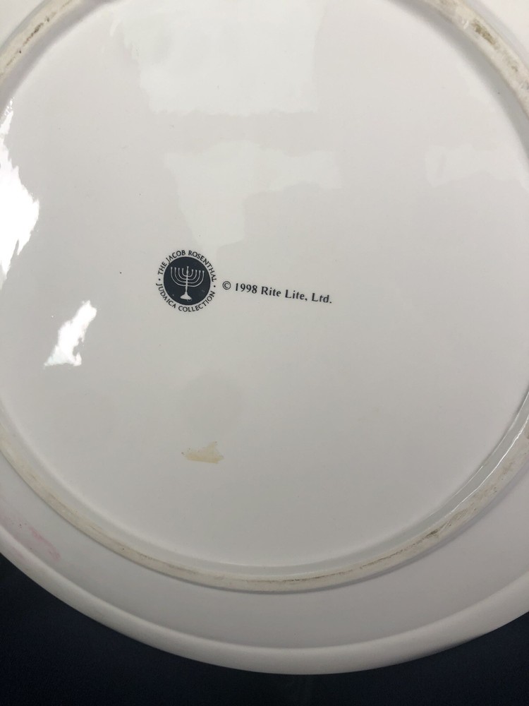 Judaica Ceramic rite aid Passover Plate