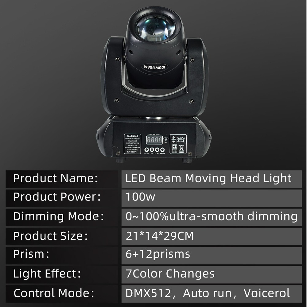 LED 100W Beam Moving Head Light Mini Sharpy DMX DJ Stage Light