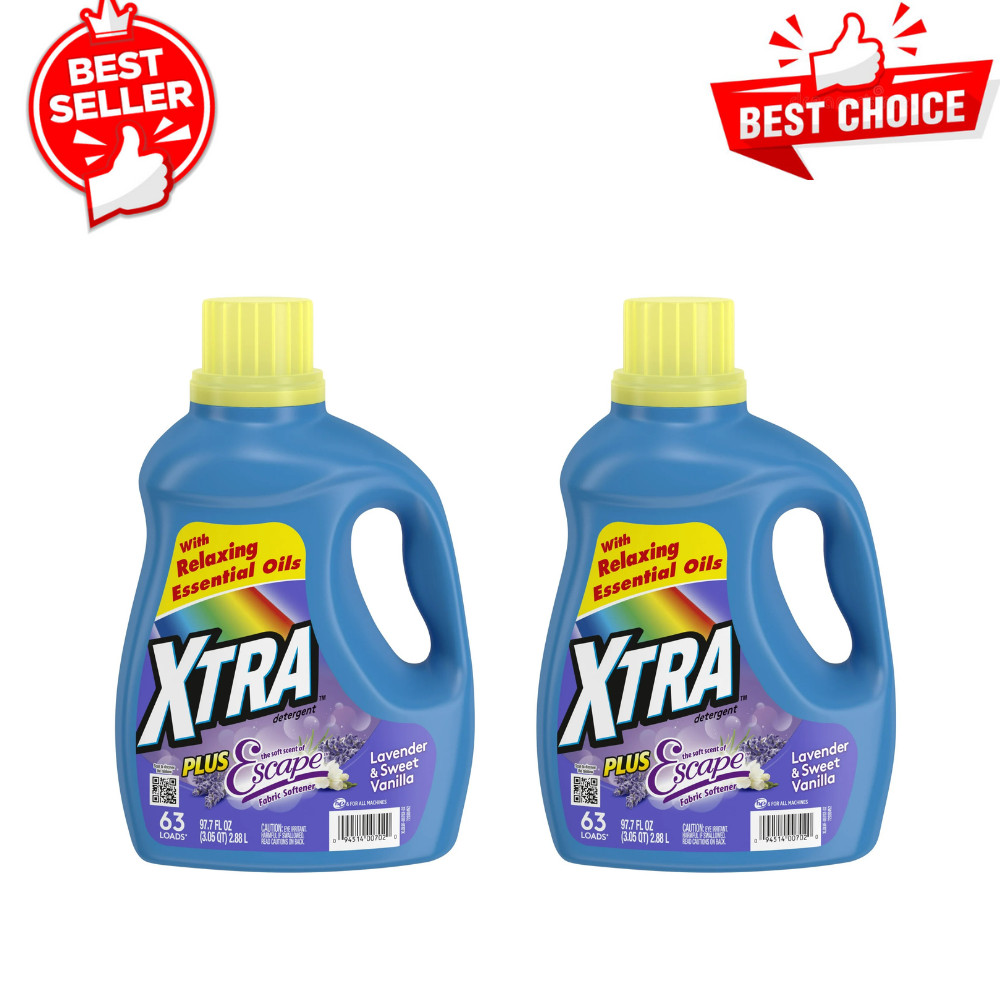 Xtra Plus 63 Loads Liquid Laundry Detergent Lavender & Sweet Vanilla ( 2 PACK )