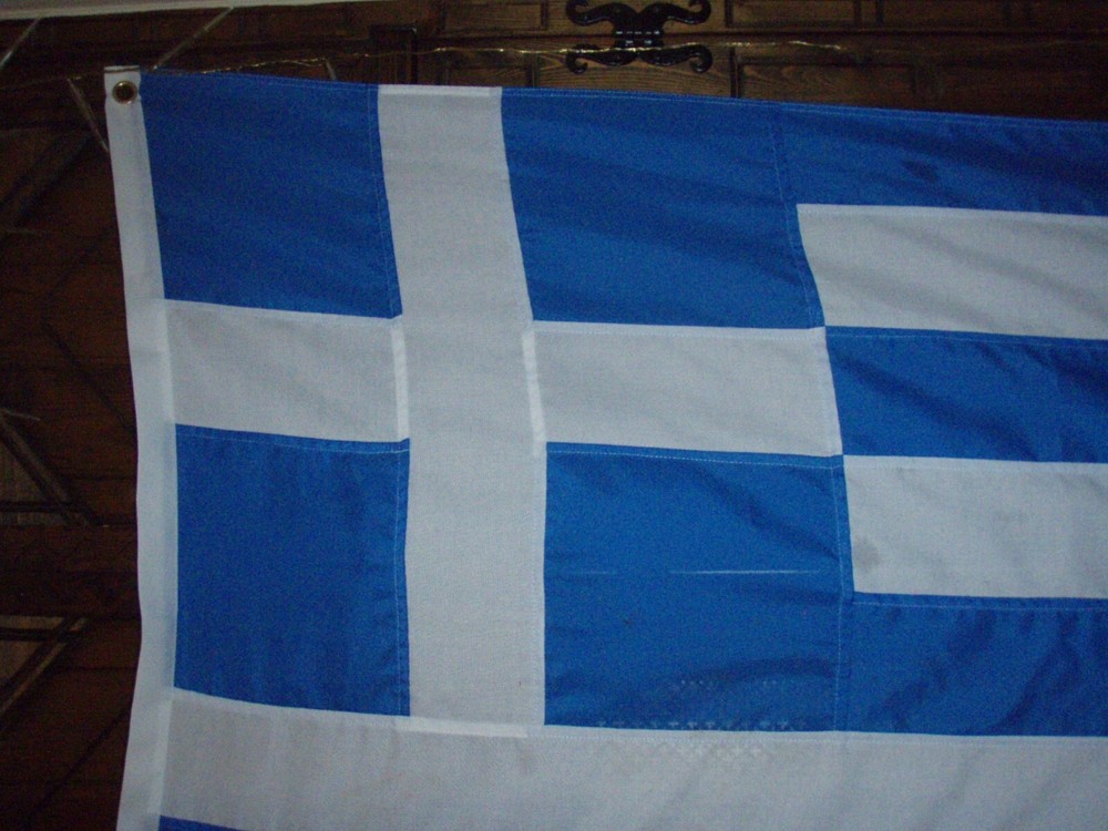 Flag Greece, 7'6" x 3'6". AA Flags Consett.