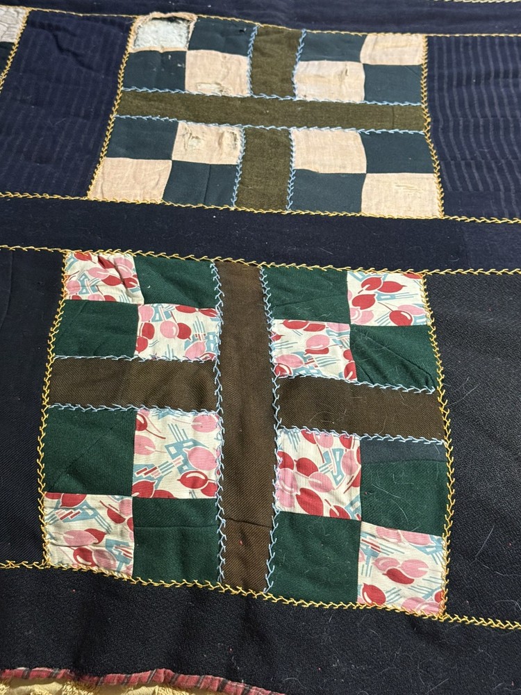 Antique Amish Patchwork Quilt Lancaster, PA 74 X 72