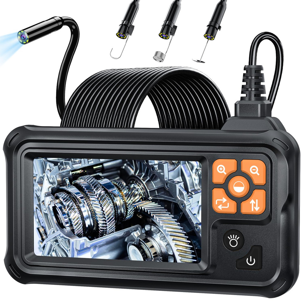 Industrial Endoscope Borescope Camera with Light, 4.3'' HD Digital Handheld Wate