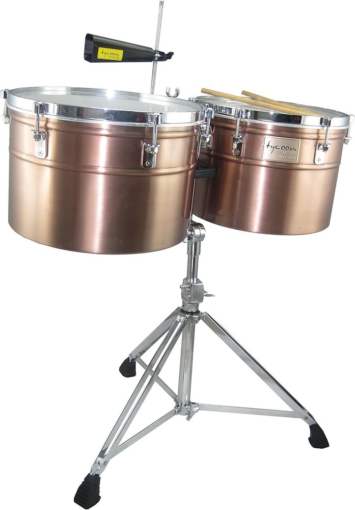 Tycoon Percussion Timbales Drum Set Extra-Deep Shell Antique Copper 14" & 15"