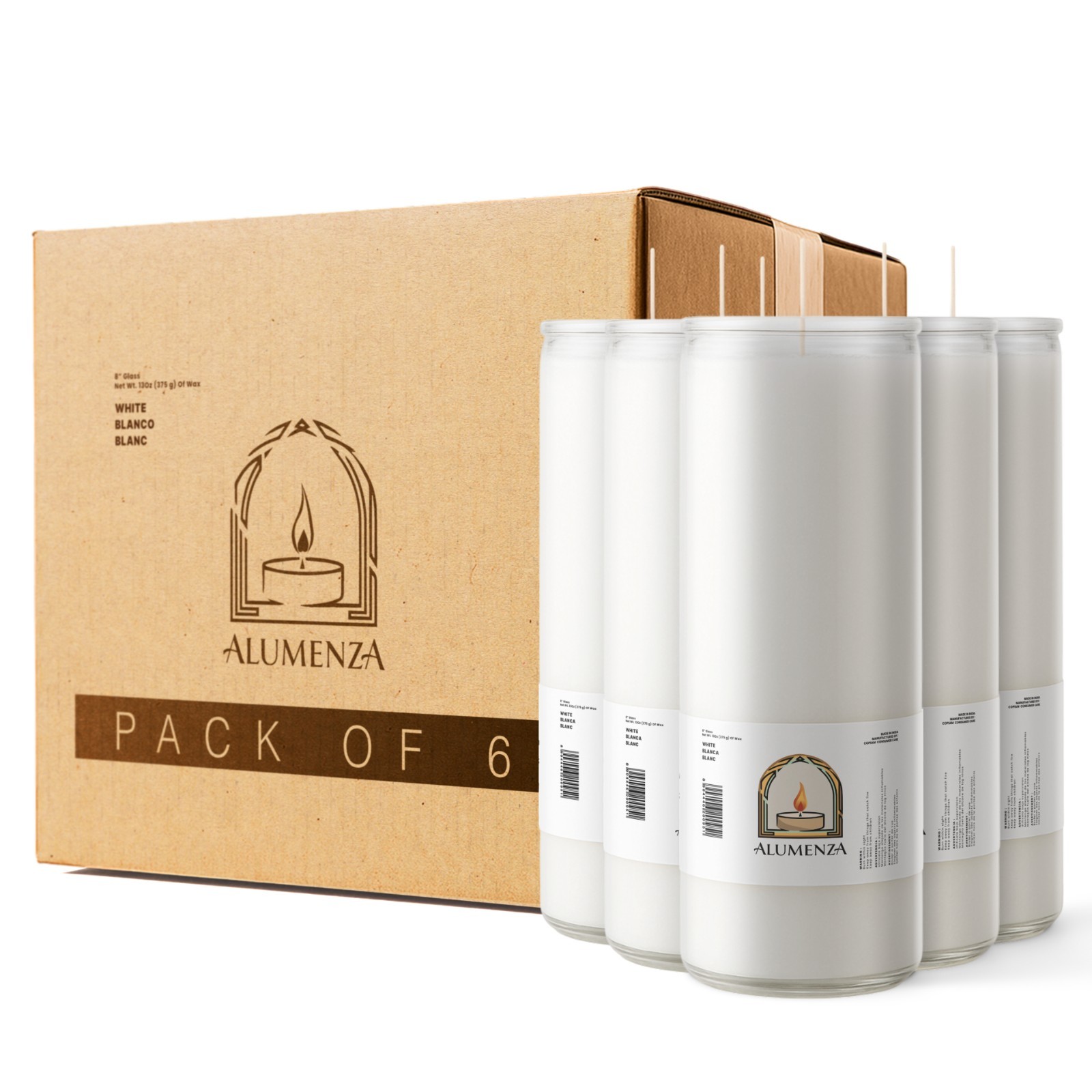 Alumenza 90 Hour Devotion Prayer Candles in Glass Jar Clean Burn Unscented