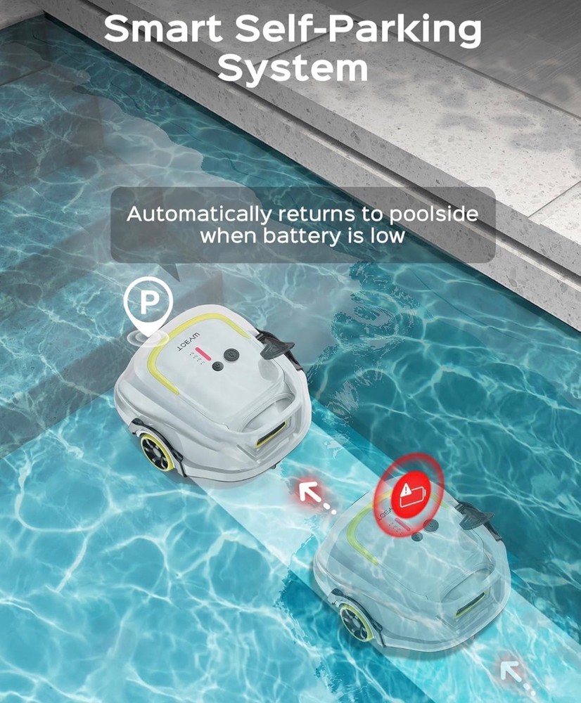 A1 Robotic Pool Cleaner Dual Layer Filtration, 120-Min Runtime,Powerful Cordless