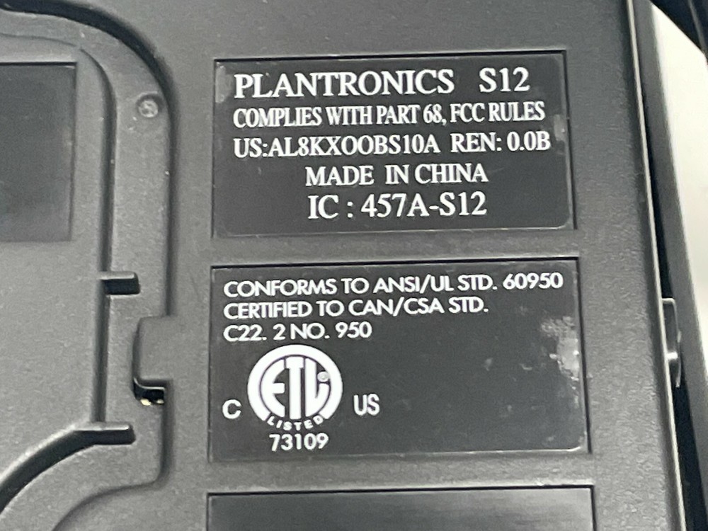 PP11: Plantronics Telephone Headset System Base Only S12