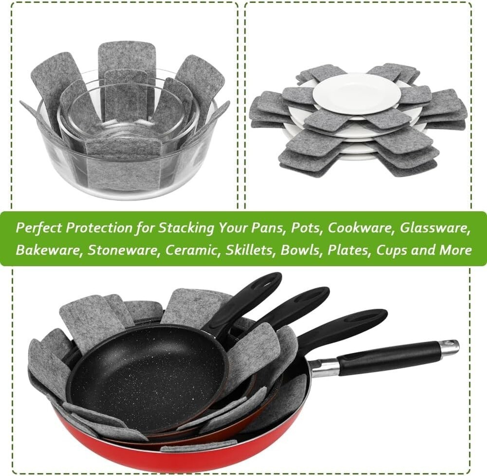 Custom Fit Pot and Pan Separators - Washable Protectors for Every Kitchen