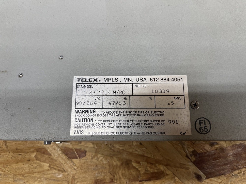 UNTESTED RTS Telex KP-12LK 12 Position Key Panel Intercom System