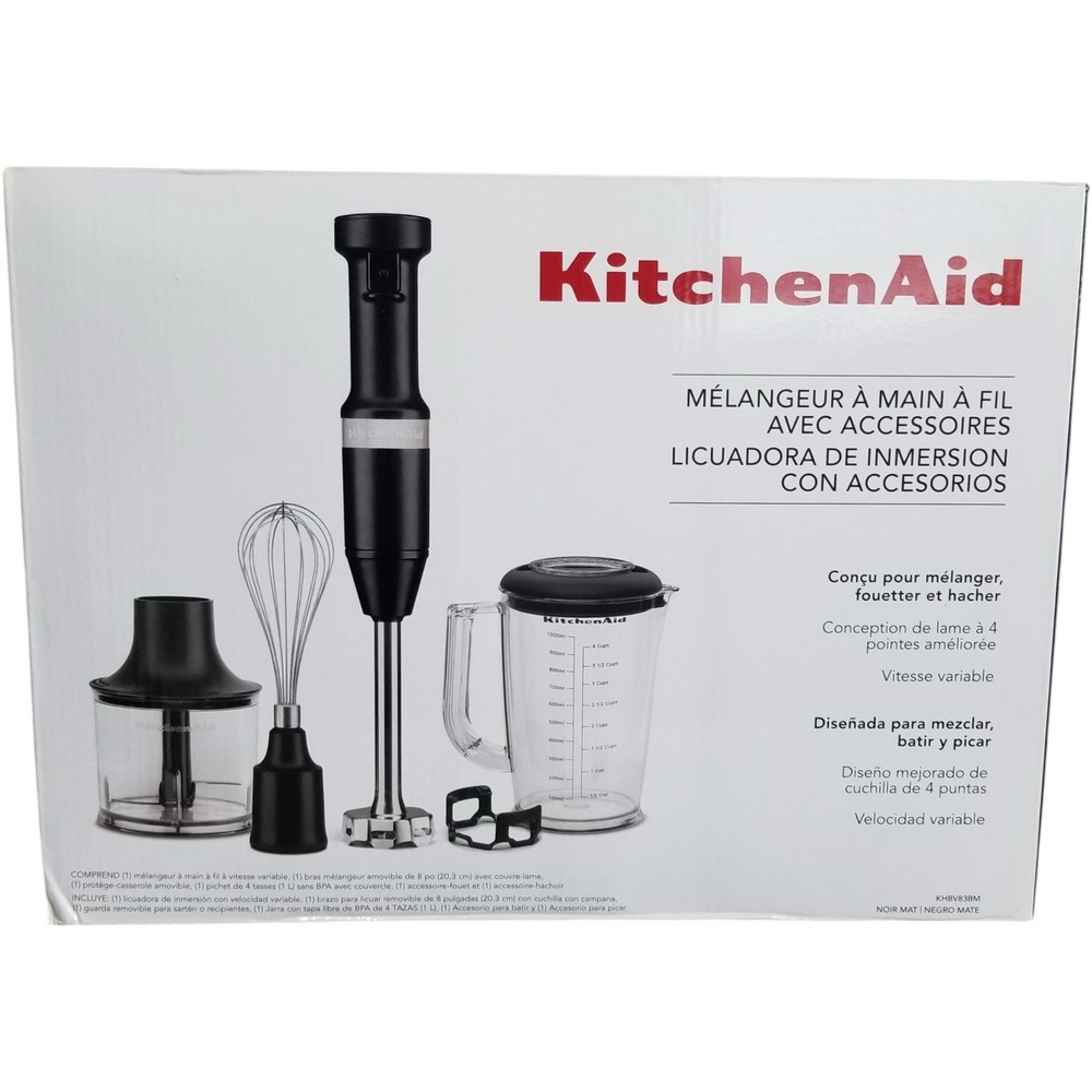 KitchenAid Corded Variable-Speed Hand Blender with Accessories, 6-Piece Set