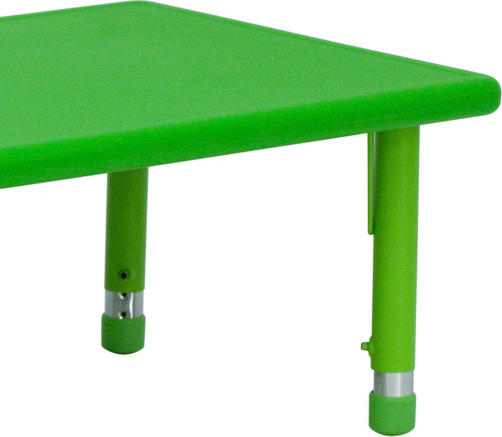Height Adjustable Green Plastic Activity Table - 24''W x 48''L