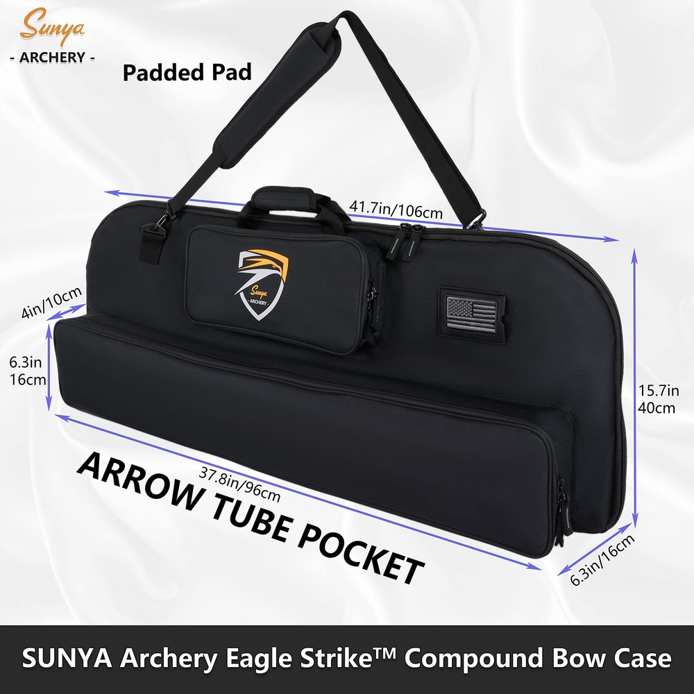 SUNYA Compound Bow Case with Molle System - Neoprene Bow String Protection & Pad