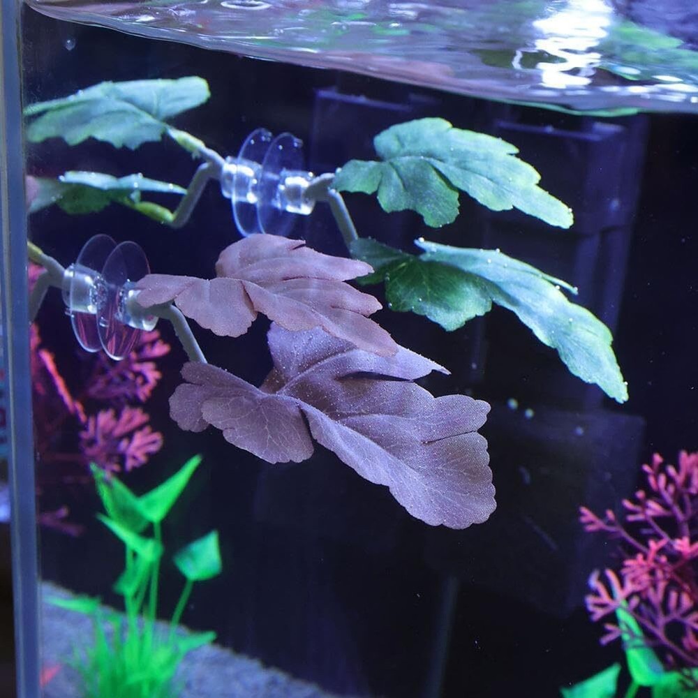 2Pcs Betta Fish Leaf PadPlastic Plant Betta Hammock Leaf BedSimulating The Na...