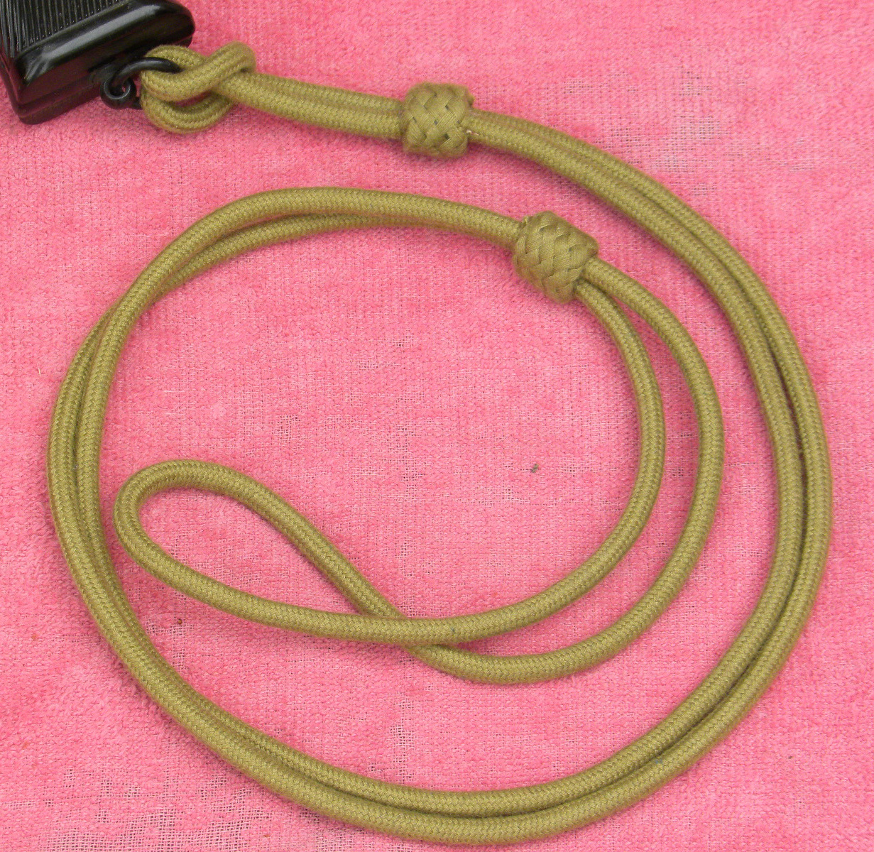 British Khaki Wool Lanyard for WWI or WWII Pistol or Revolver