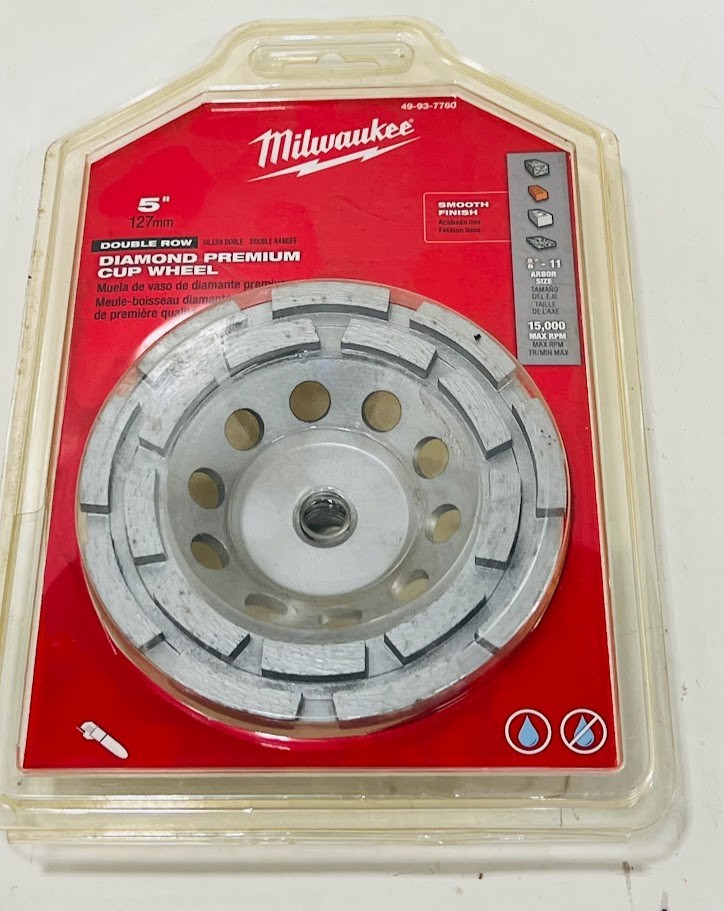 Milwaukee 49-93-7760 5" DIAMOND MAX Double Row Diamond Cup Wheel
