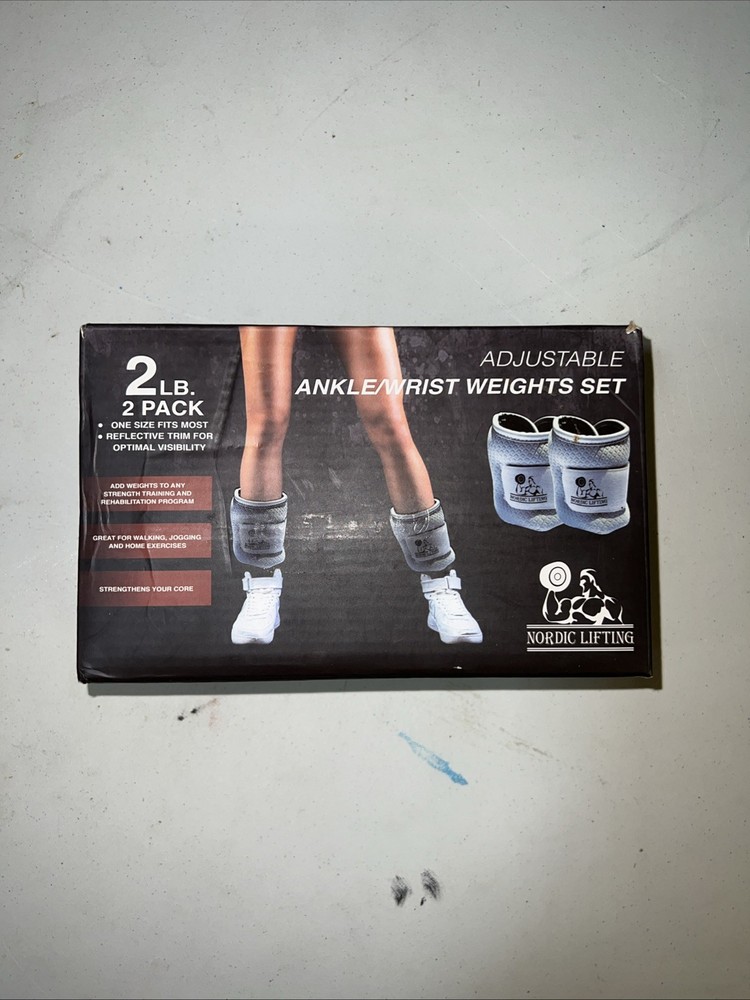 Nordic Lifting Adjustable Ankle Wrist Weights 2 Pack 1LB