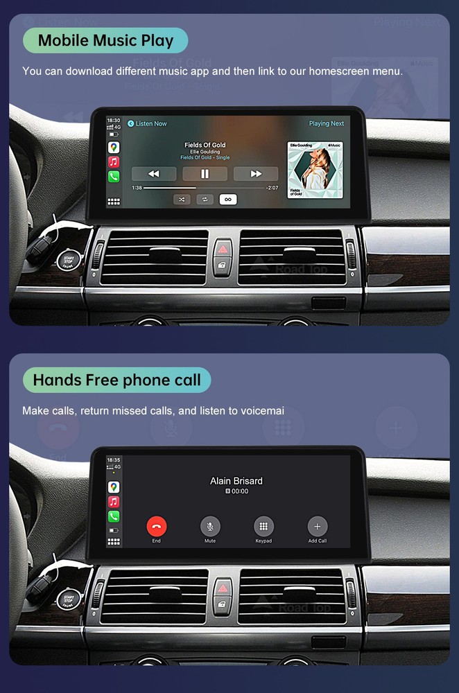 12.3" Wireless Carplay/Android Screen Multimedia For BMW X5 X6 E70 E71 2007-2009