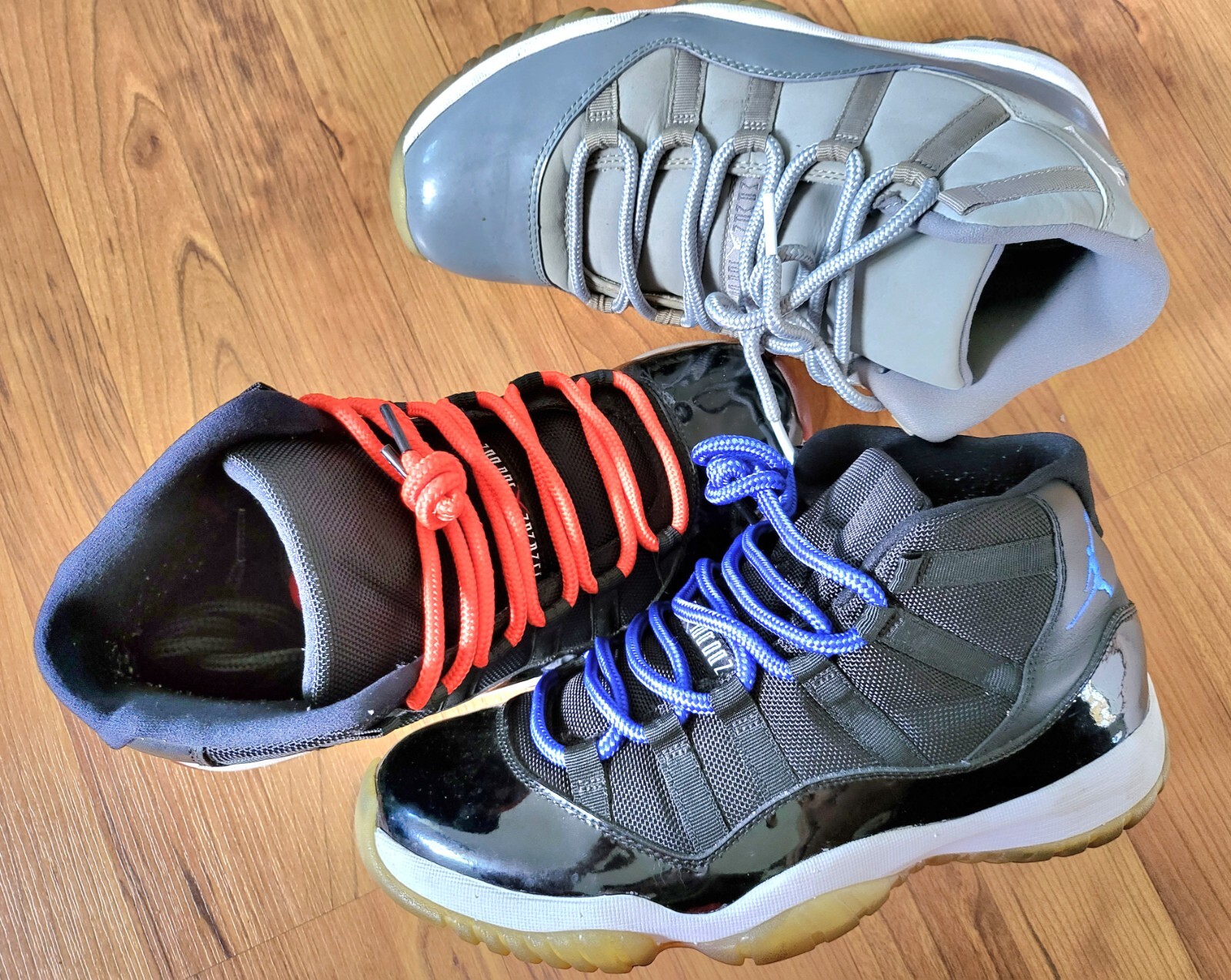 Air Jordan XI 11 Red Black Blue rope round shoe laces bred space jams concords