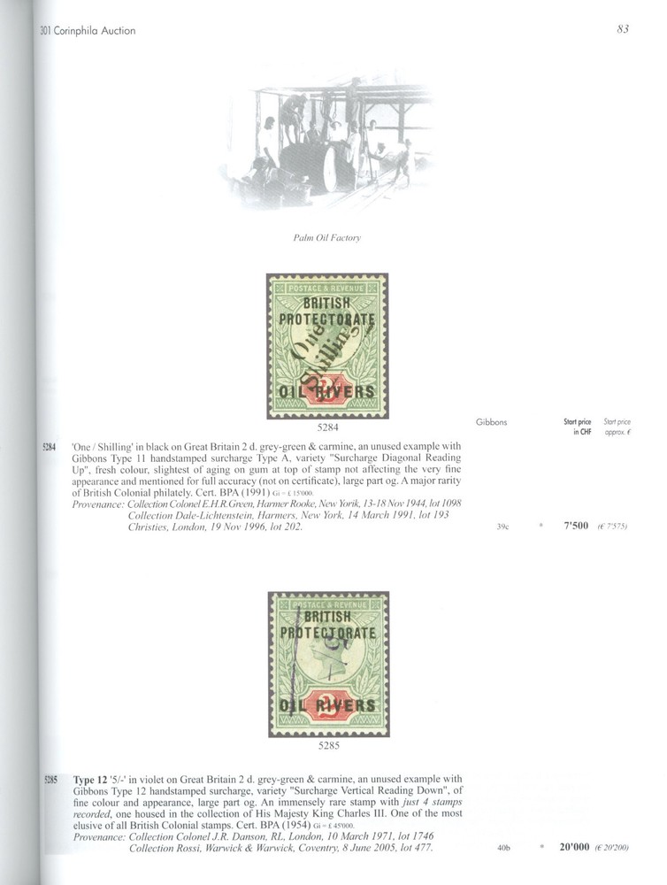 British West Africa Specialized Auction Catalogs Corinphila 2022-23