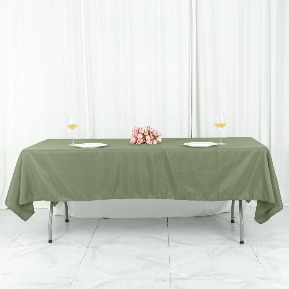 5 EUCALYPTUS SAGE GREEN 60x102 RECTANGLE POLYESTER TABLECLOTHS Wedding Catering