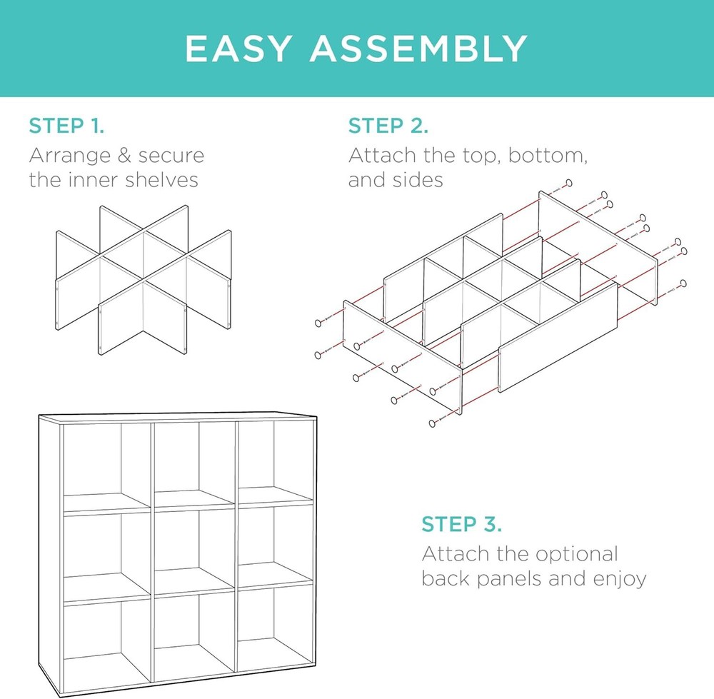Best Choice Products 9-Cube Storage Organizer with Removable Back Panels