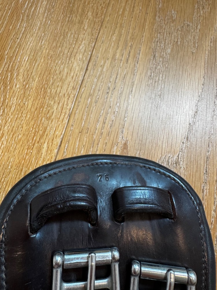 Frank Baines Brown Leather Padded Short Girth | 26"