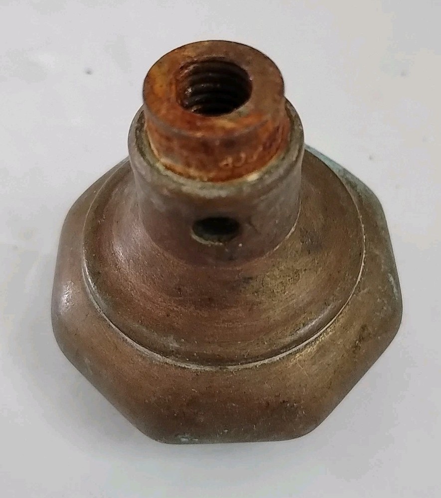 Antique 3 brass door knobs, 2 brass back plates