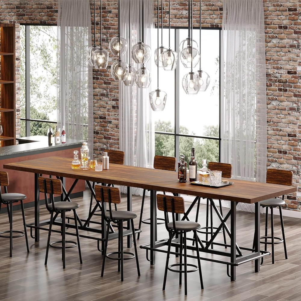 Tribesigns Bar Table Industrial Counter Height Pub Table
