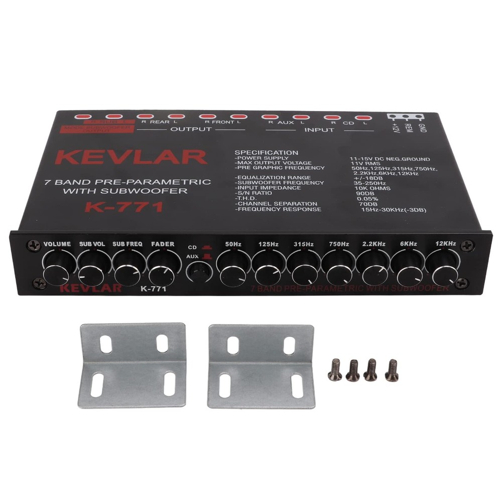 Car Audio Graphic Equalizer, 7 Bands EQ Car Amplifier Graphic Equalizer with ...