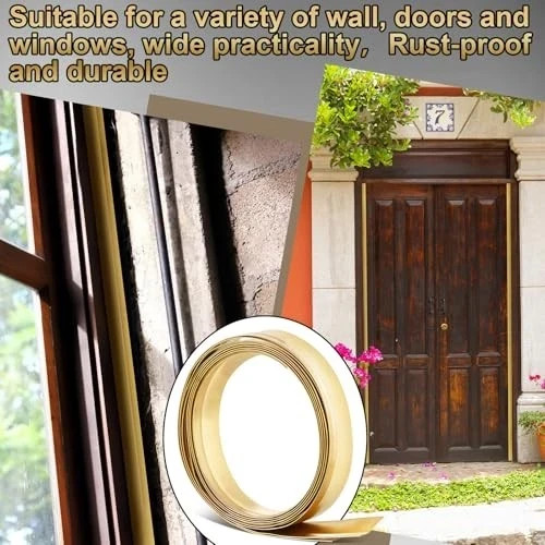 Spring-Loaded Bronze Weatherstripping, Metal Seal for Doors or Windows