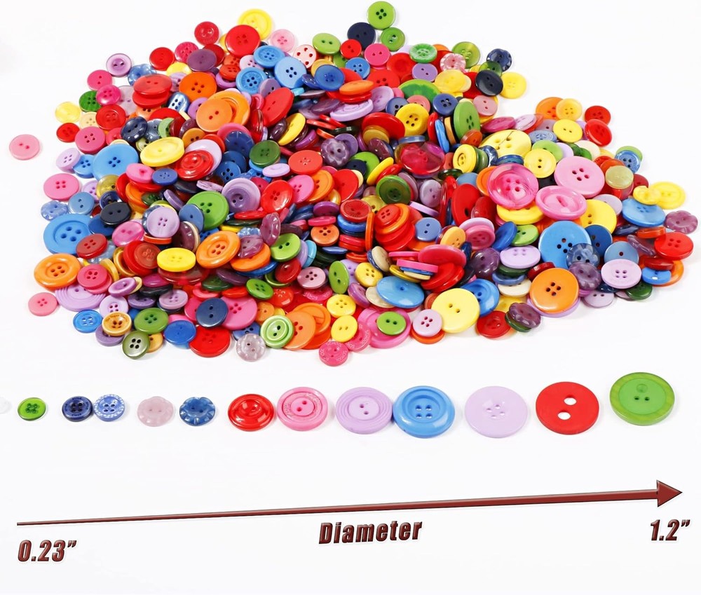 700pcs Buttons for Crafts, Assorted Size Iridescent for...