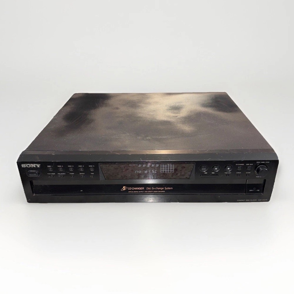 Sony CDP-CE275 5 Disc Changer CD Player Tested Working Condition No Remote
