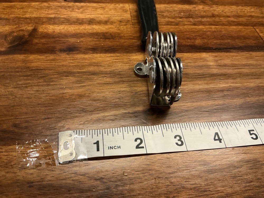 VINTAGE EKCO PULL-THROUGH KNIFE SHARPENER BLACK PLASTIC HANDLE