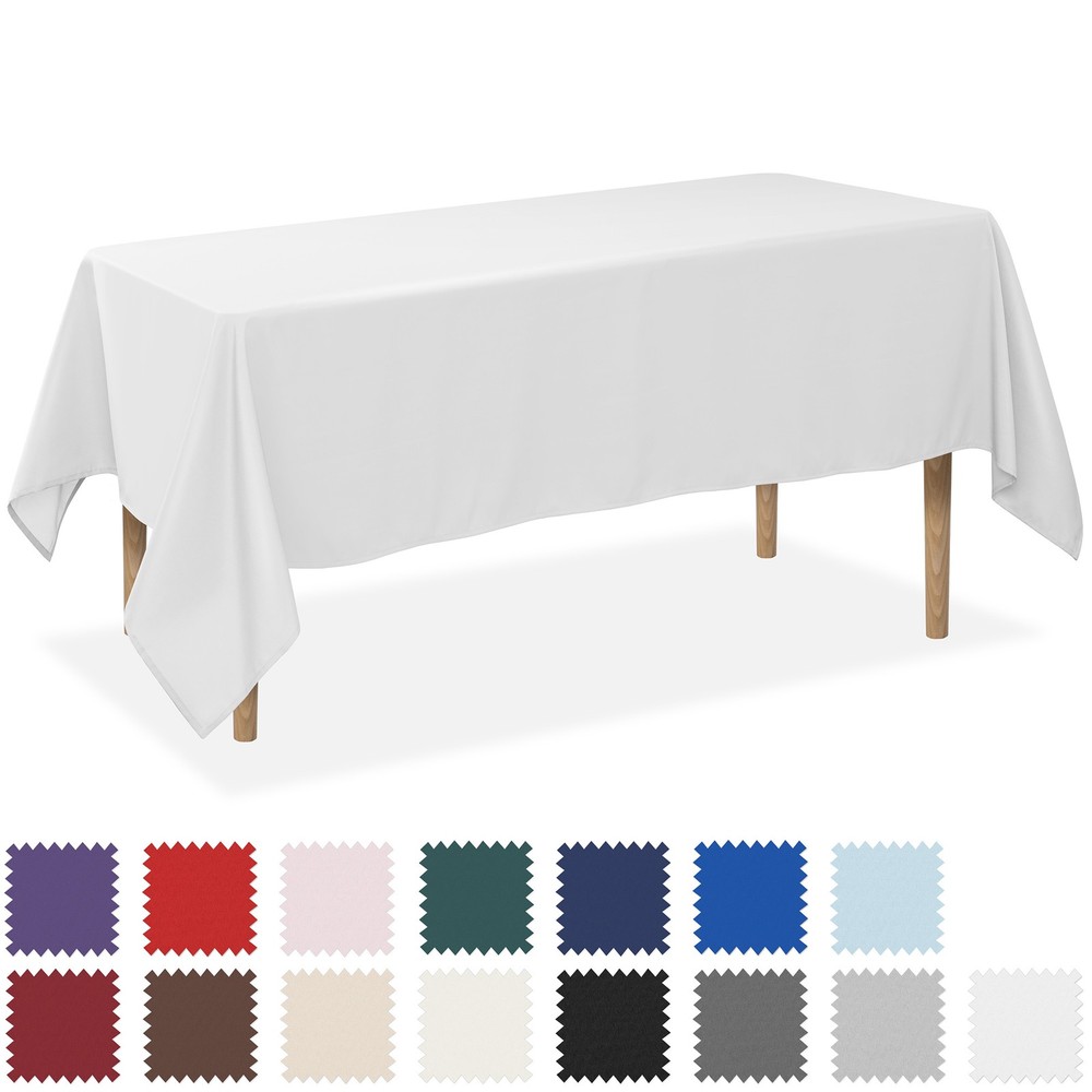 10pk Rectangular Wedding Banquet Polyester Fabric Tablecloth