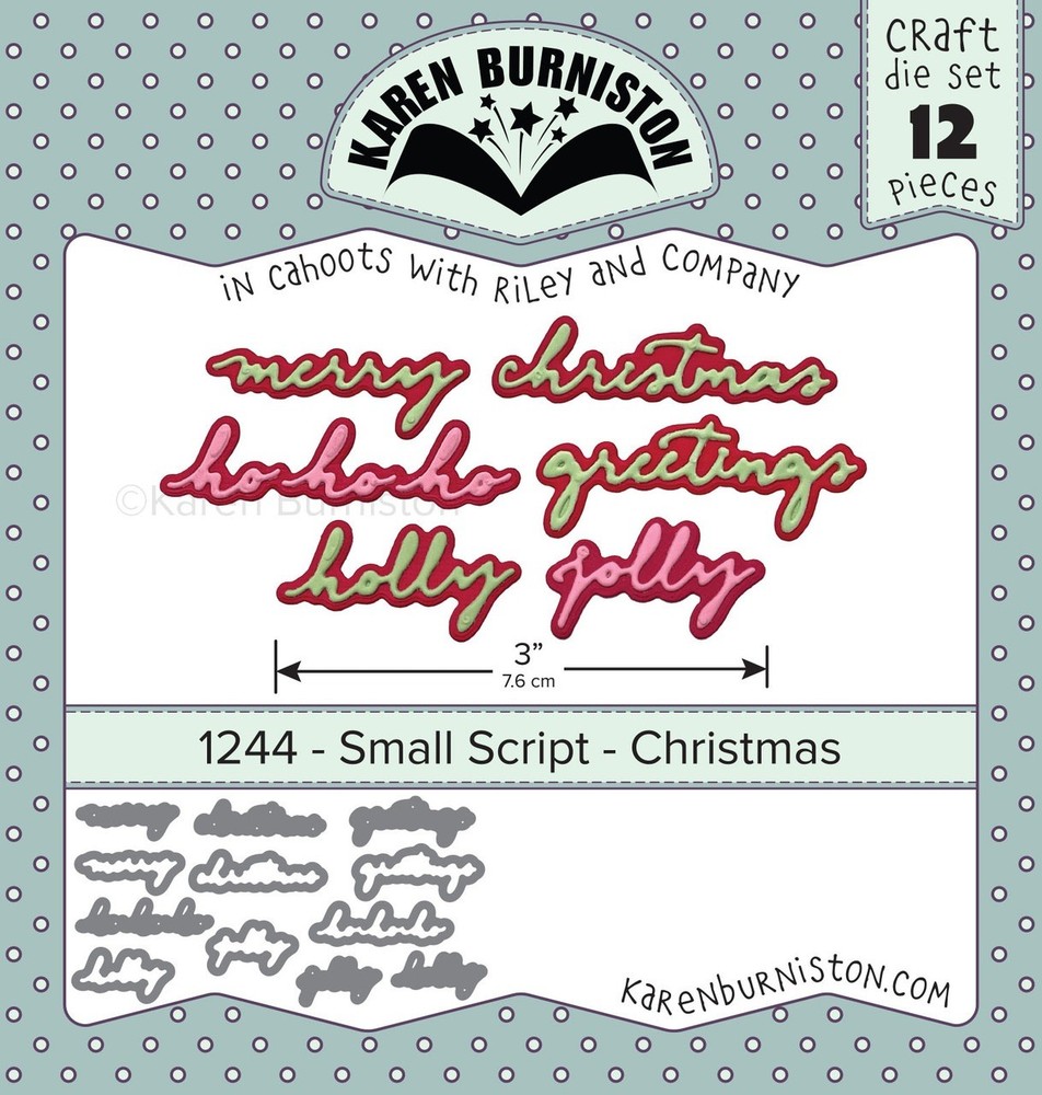 Karen Burniston Die 1244 Small Script - Christmas