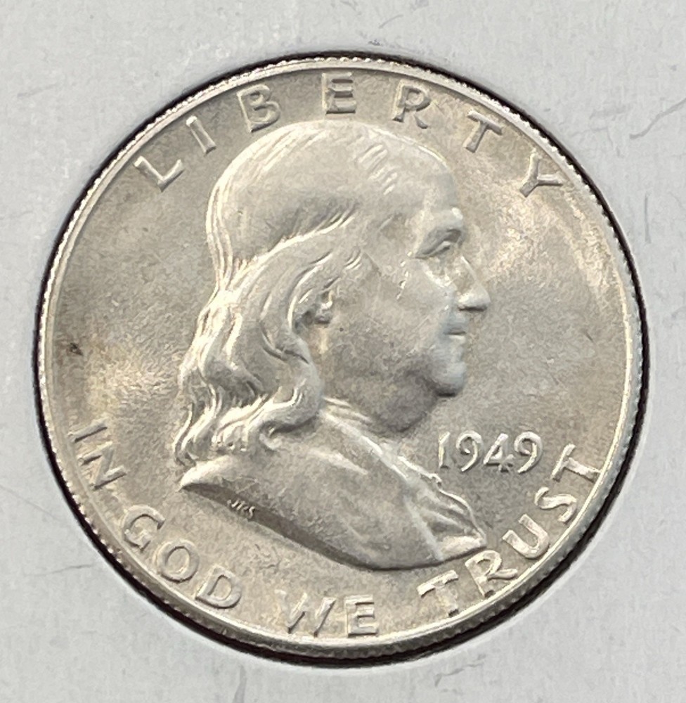 1949 S Franklin Silver Half Dollar, Choice to Gem Uncirculated. Key Date.