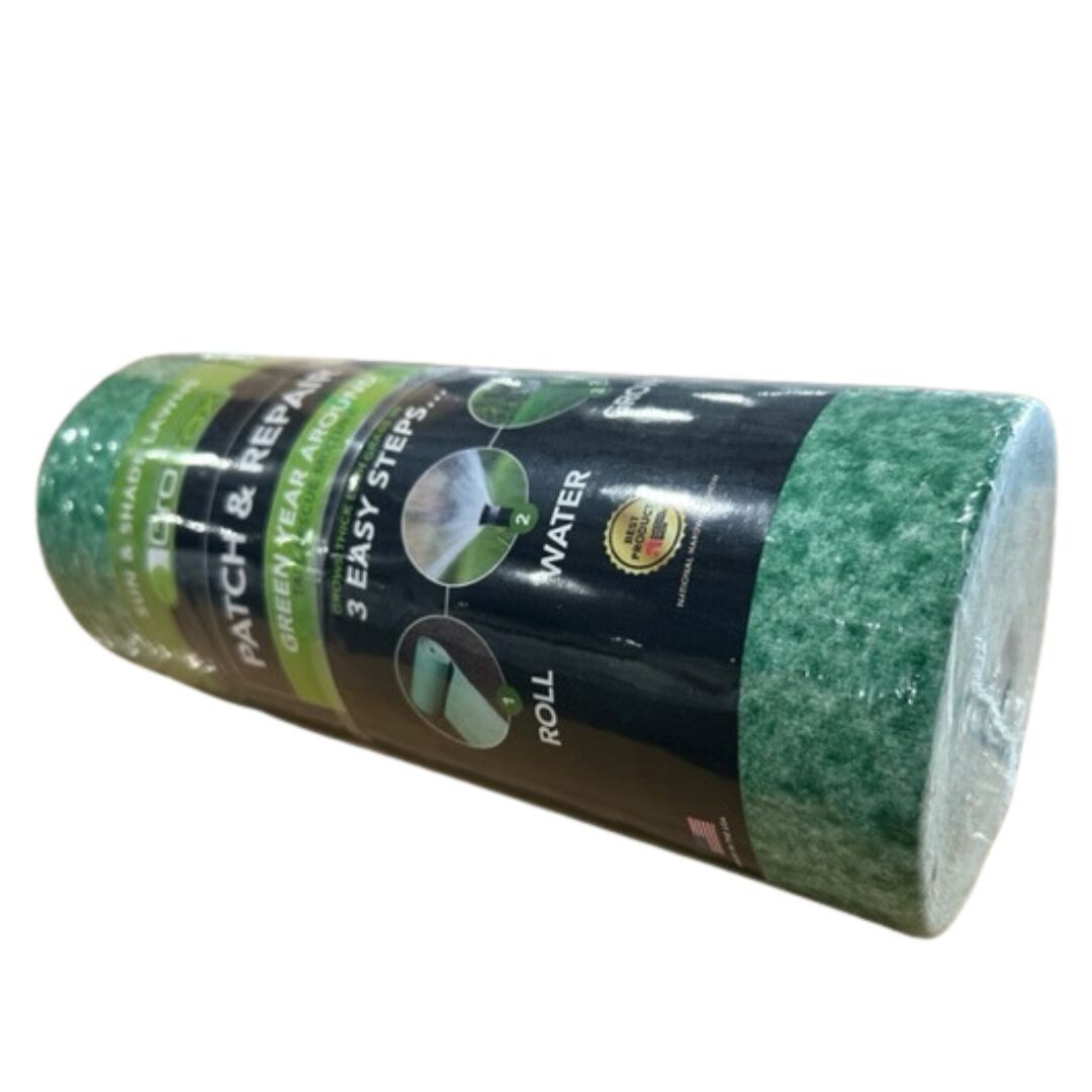 12PK - Biodegradable Grass Seed Mat, Year Round Green - 50 Sq Ft Quick Fix Rolls