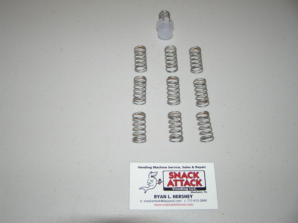 DIXIE NARCO SODA VENDING MACHINE (9) "COKE FRONT" SELECTION BUTTON SPRINGS