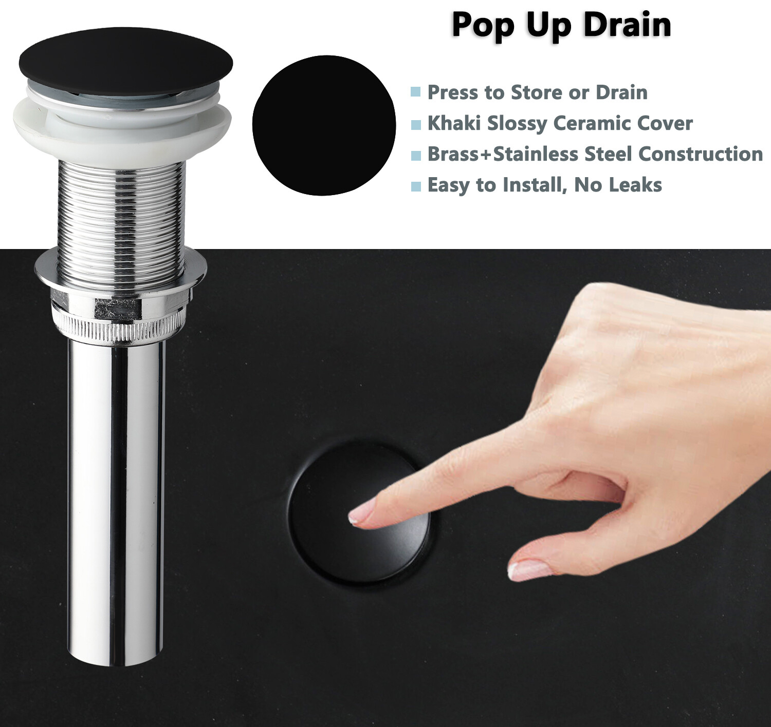 22.4inch Bathroom Vessel Sink Rectangle Resin Basin Bowl &Faucet And Drain Set