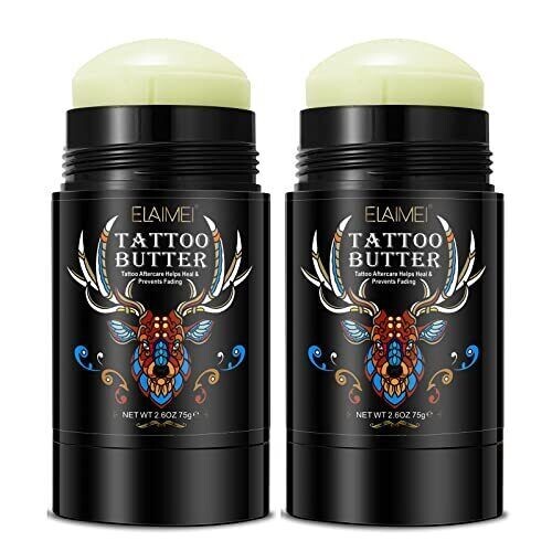 2 Pack Organic Healing Tattoo Moisturizer Cream Aftercare Butter Balm 2.6 Oz New