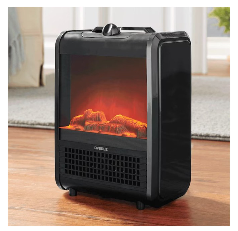 Flame Effect Mini-Fireplace Heater,2 Heat Settings- FreeShipping