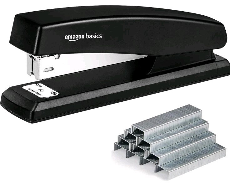 ✨️Amazon Basics Stapler with 1000 Staples, Office Stapler, 25 1-Pack, Black