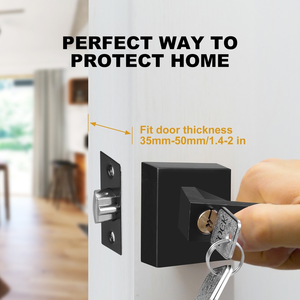 Black Door Lever Privacy Passage Dummy Handle Interior Square Knobs 15 pack