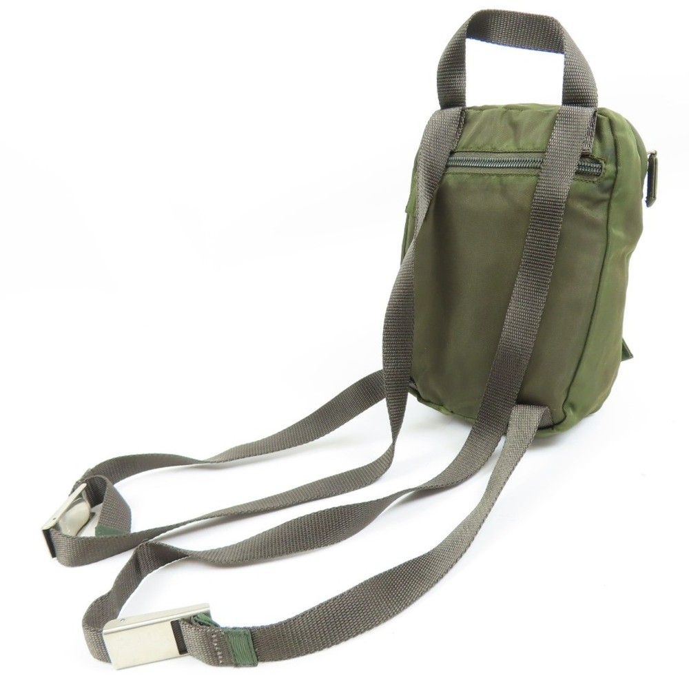 PRADA Triangle Logo Mini Rucksack Backpack Nylon Brown From Japan