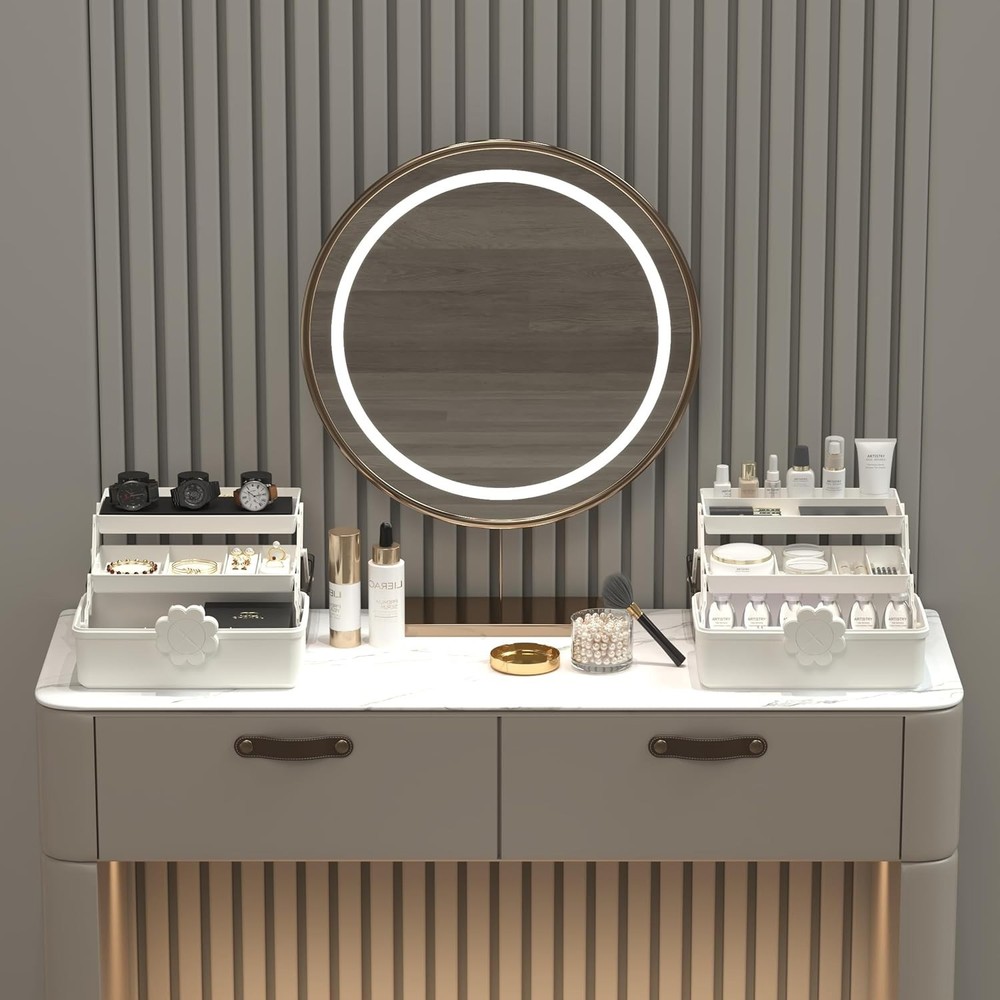 3-Layer Plastic Dividing Storage Box，Multifunctional Plastic Tool Box W/ Handle